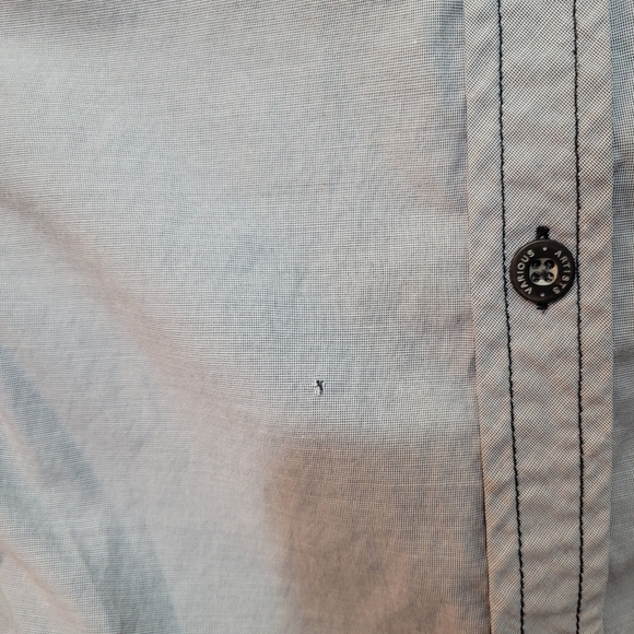 VARIOUS ATISTS,MENS LIGHT GREY DISTRESSED button-down short sleeve shirt XL - Picture 4 of 8